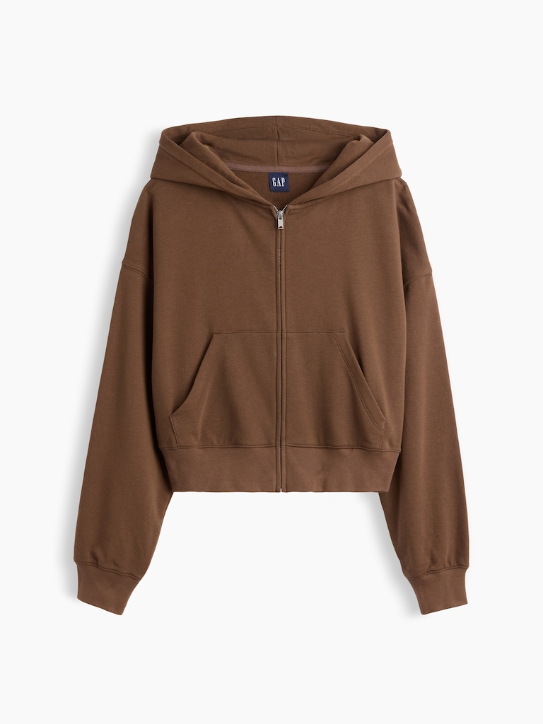 VintageSoft Terry Oversized Wedge Zip Hoodie