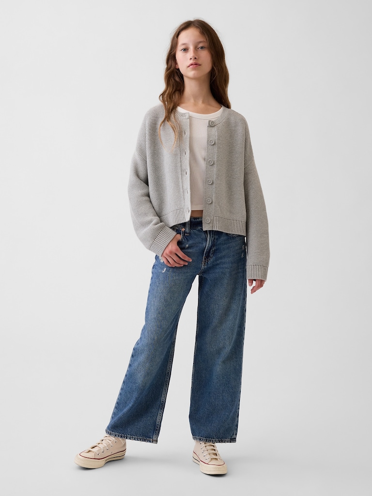 Kids Oversized Boxy Cardigan Sweater