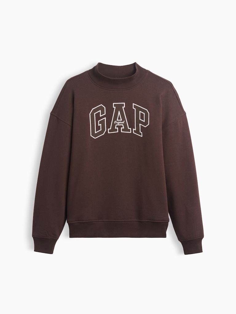 VintageSoft Oversized Mockneck Logo Sweatshirt