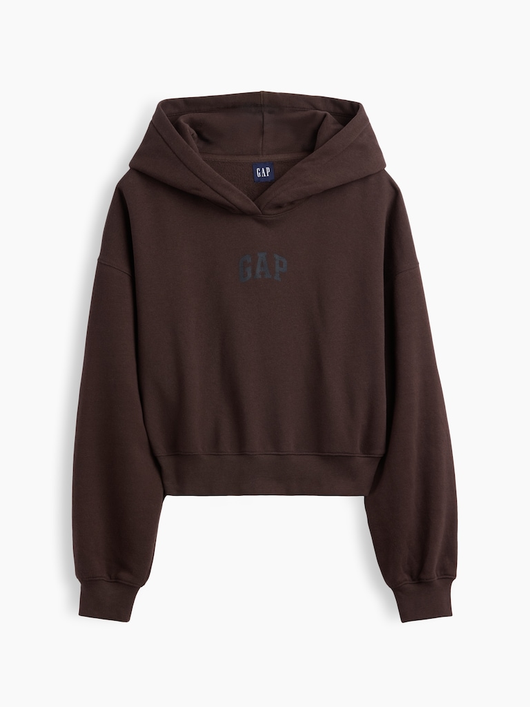 VintageSoft Crop Logo Hoodie