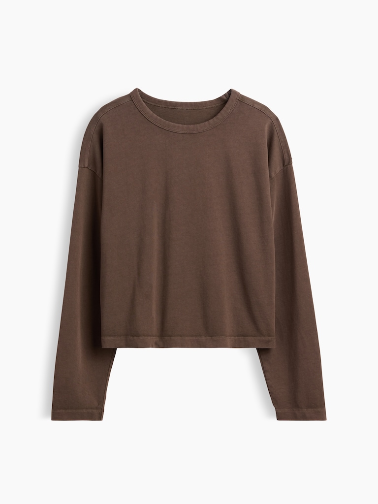 Knit Oversized Crop T-Shirt