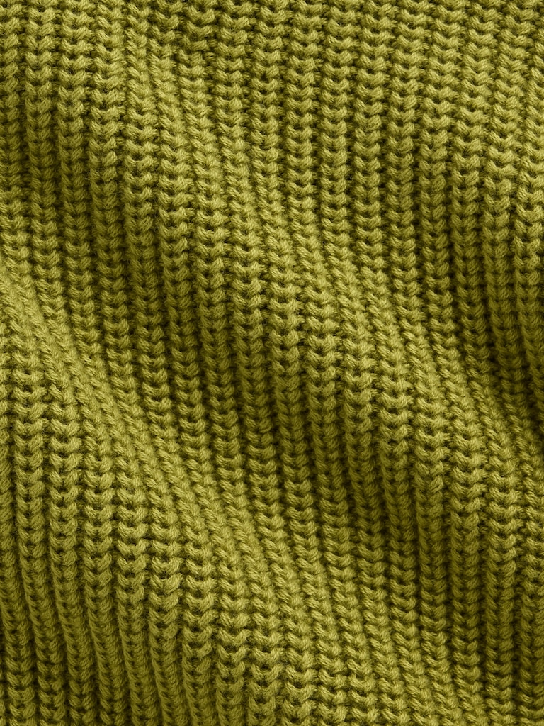 100% Cotton Oversized Shaker V-Neck Sweater