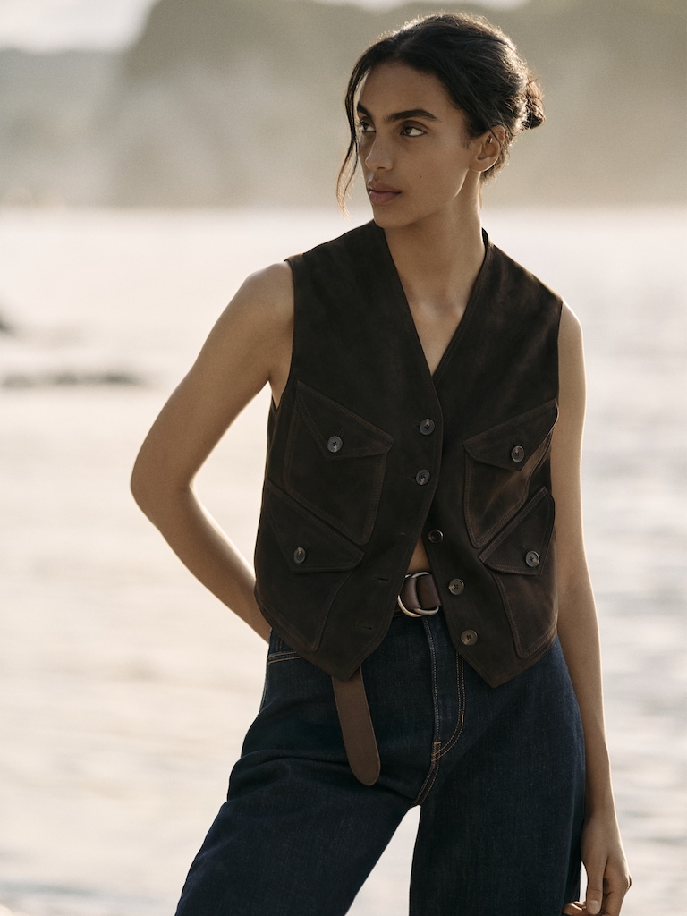 Suede Pocket Vest