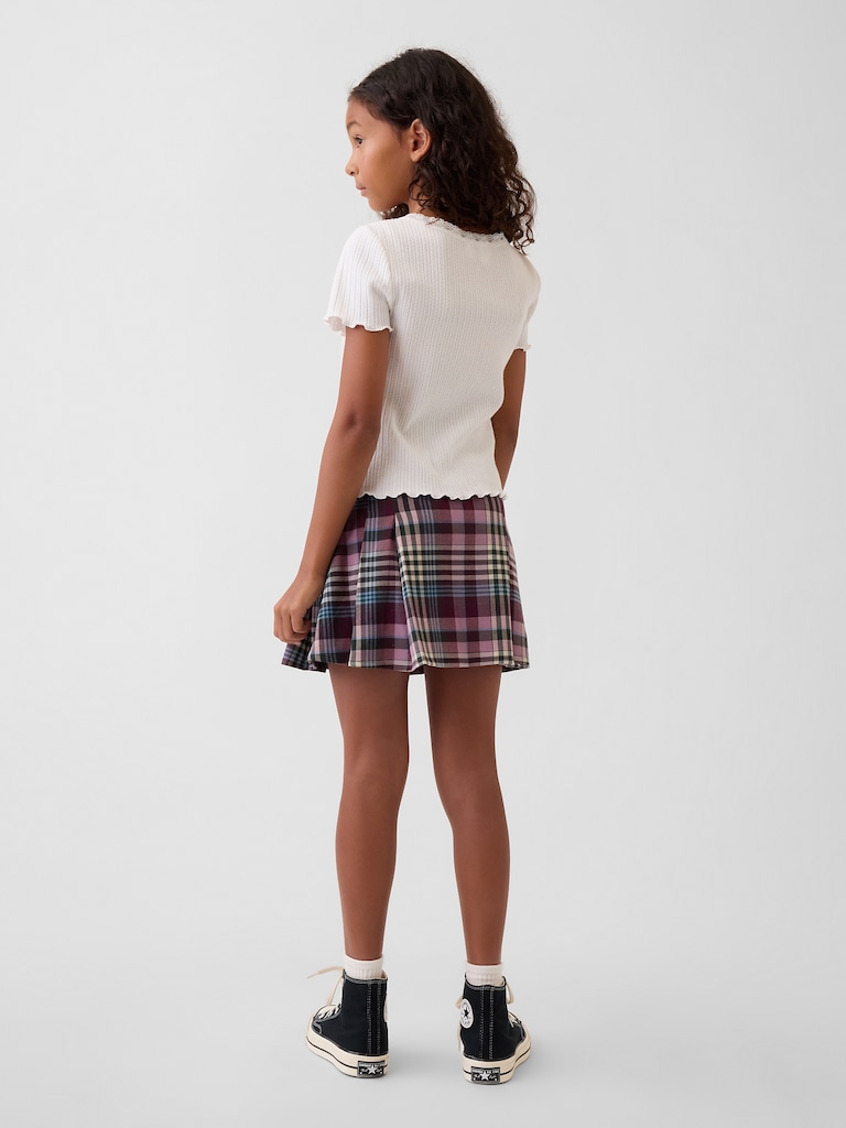 Kids Plaid Pleated Skort