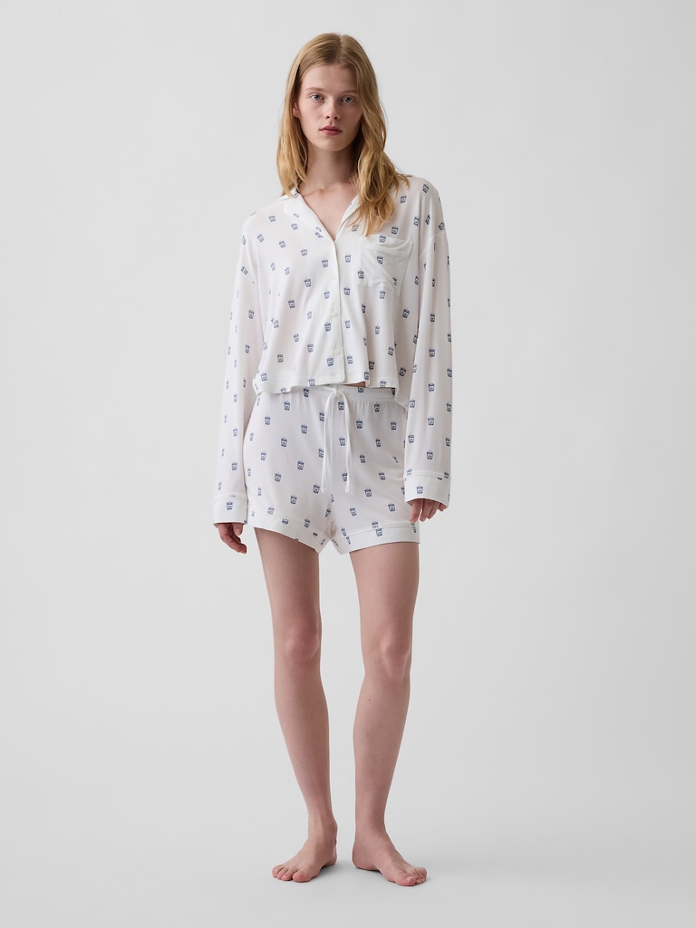 SoftMade Modal Crop PJ Top