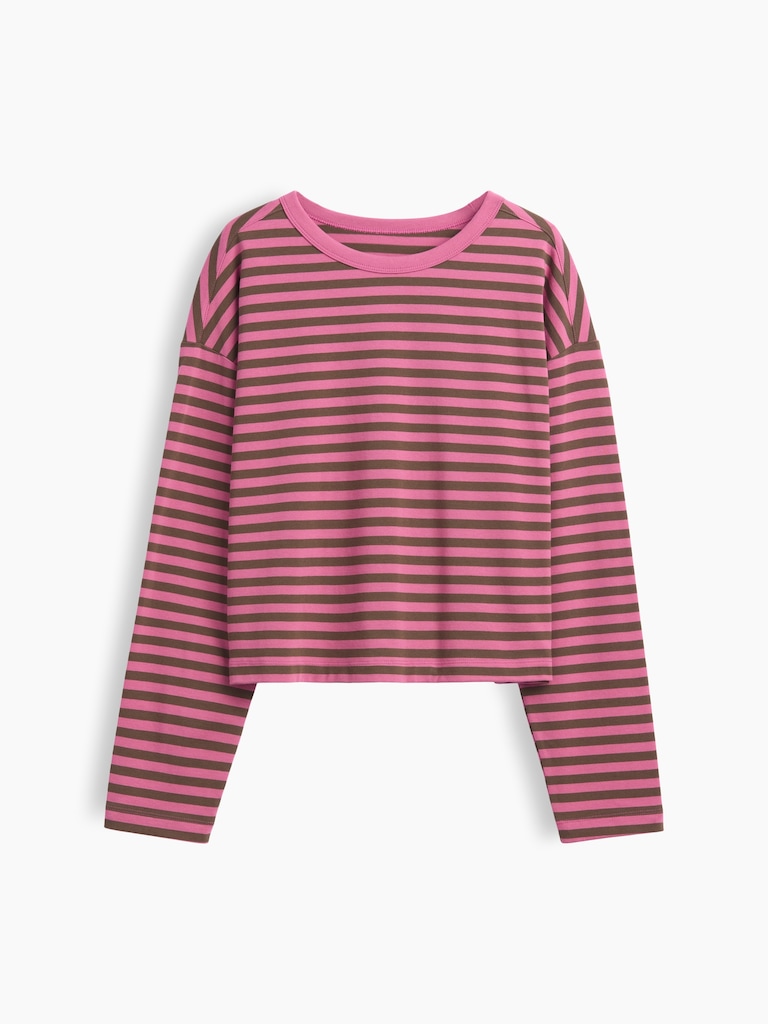 Knit Oversized Crop T-Shirt
