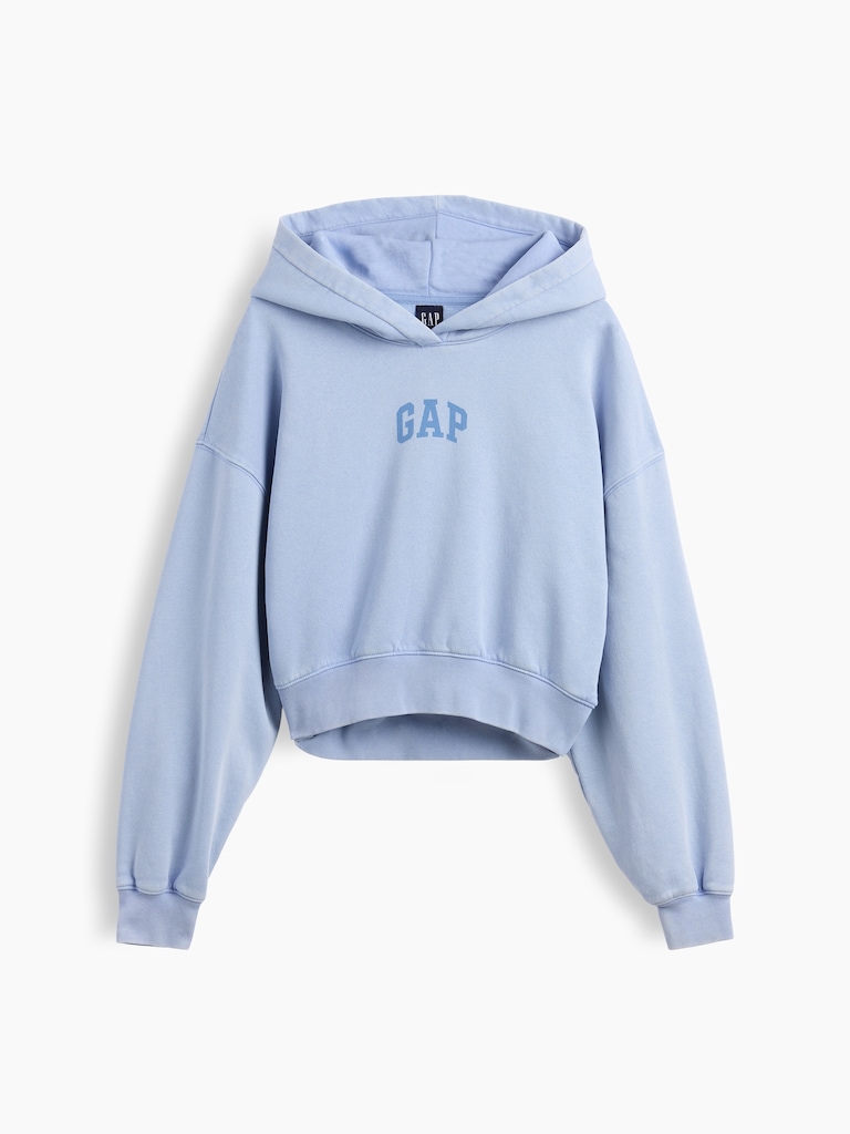VintageSoft Crop Logo Hoodie
