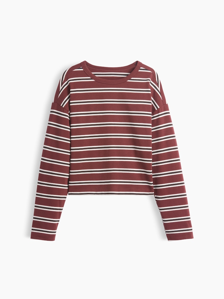 Knit Oversized Crop T-Shirt