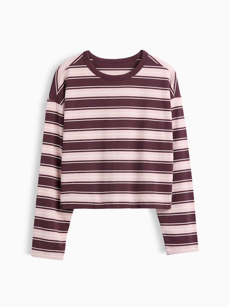 Knit Oversized Crop T-Shirt