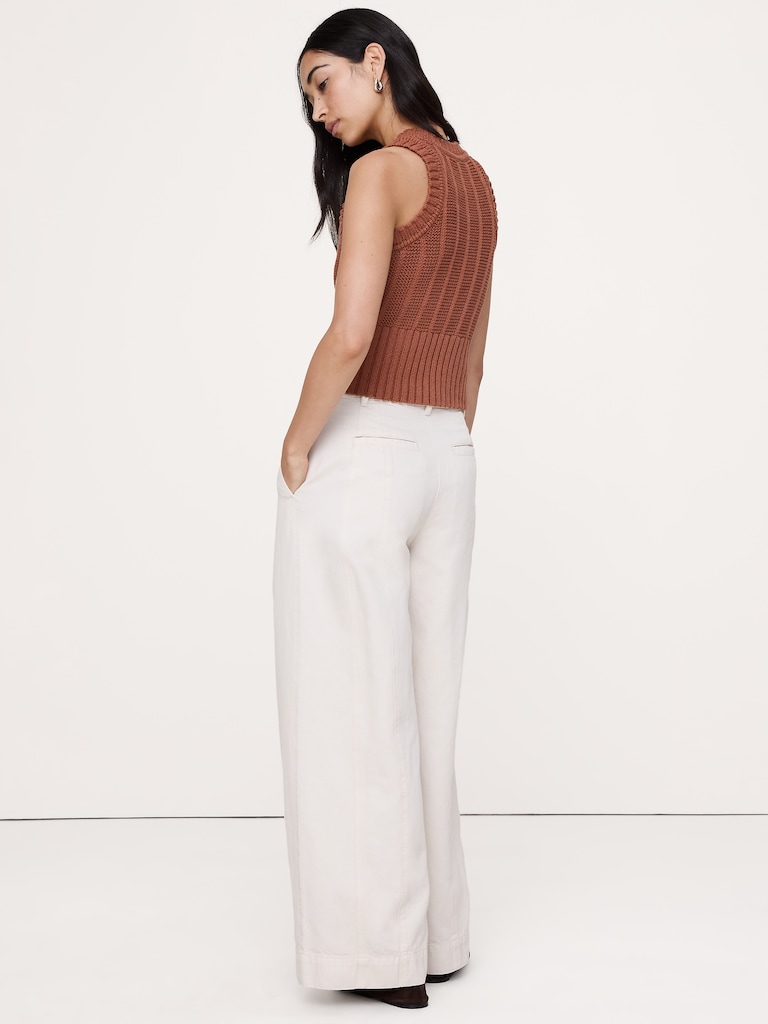 Pantalon utilitaire à jambe large et taille haute