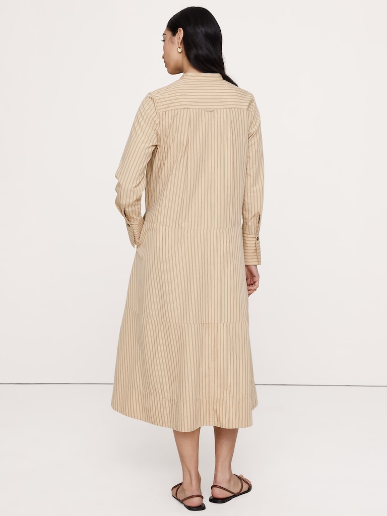 Cotton Trapeze Shirt Dress