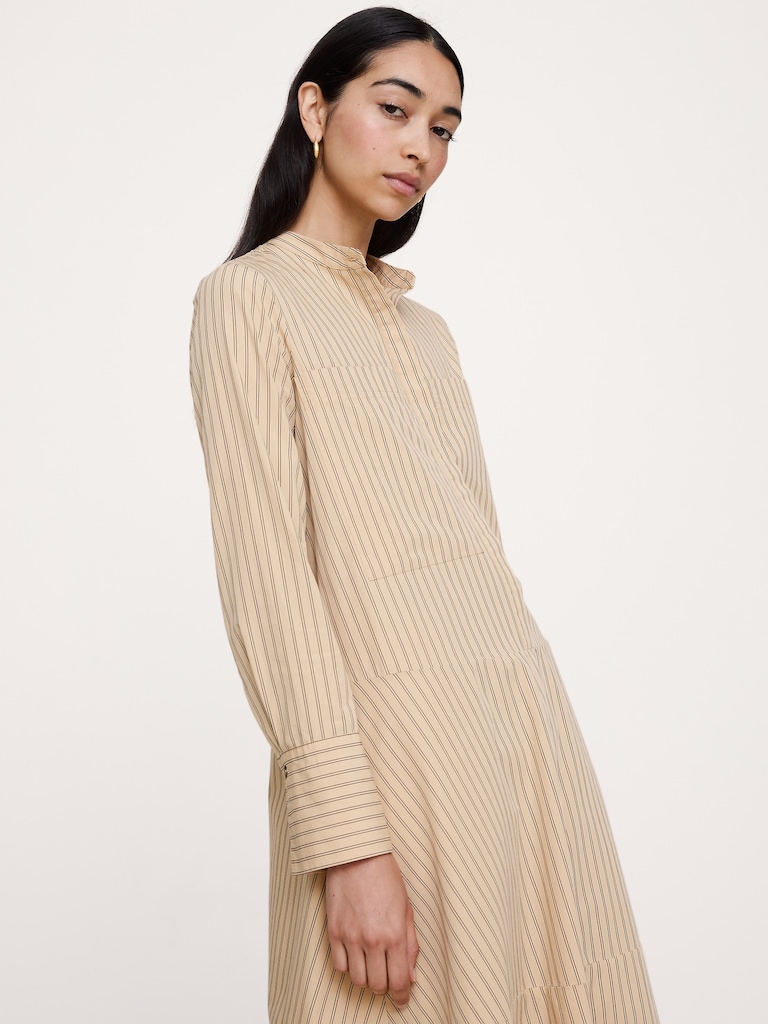 Cotton Trapeze Shirt Dress