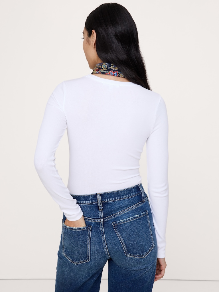 Ribbed Crew-Neck T-Shirt