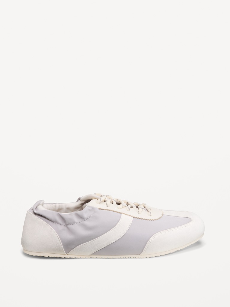 Ruched Lace-Up Sneakers for Women