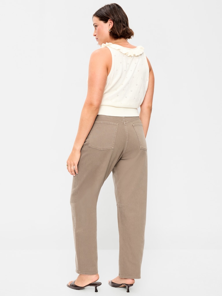 High-Waisted Baggy Barrel Jeans