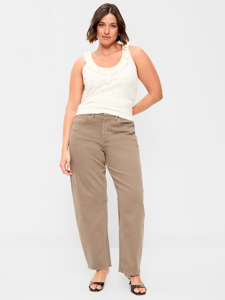 High-Waisted Baggy Barrel Jeans