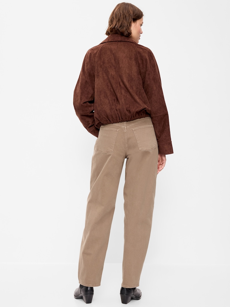 High-Waisted Baggy Barrel Jeans