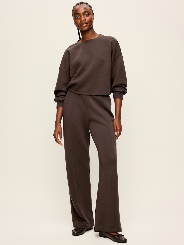 High-Waisted Bounce Fleece Wide-Leg Sweatpants