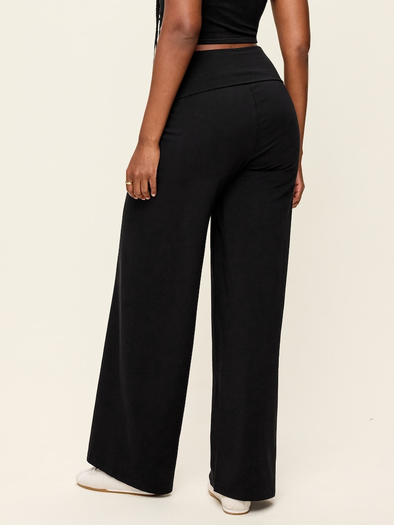 High-Waisted PowerChill Fold-Over Wide-Leg Pants