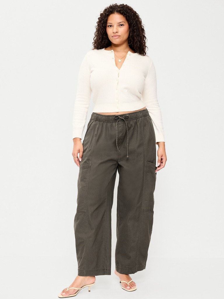 Mid-Rise Pull-On Utility Pants