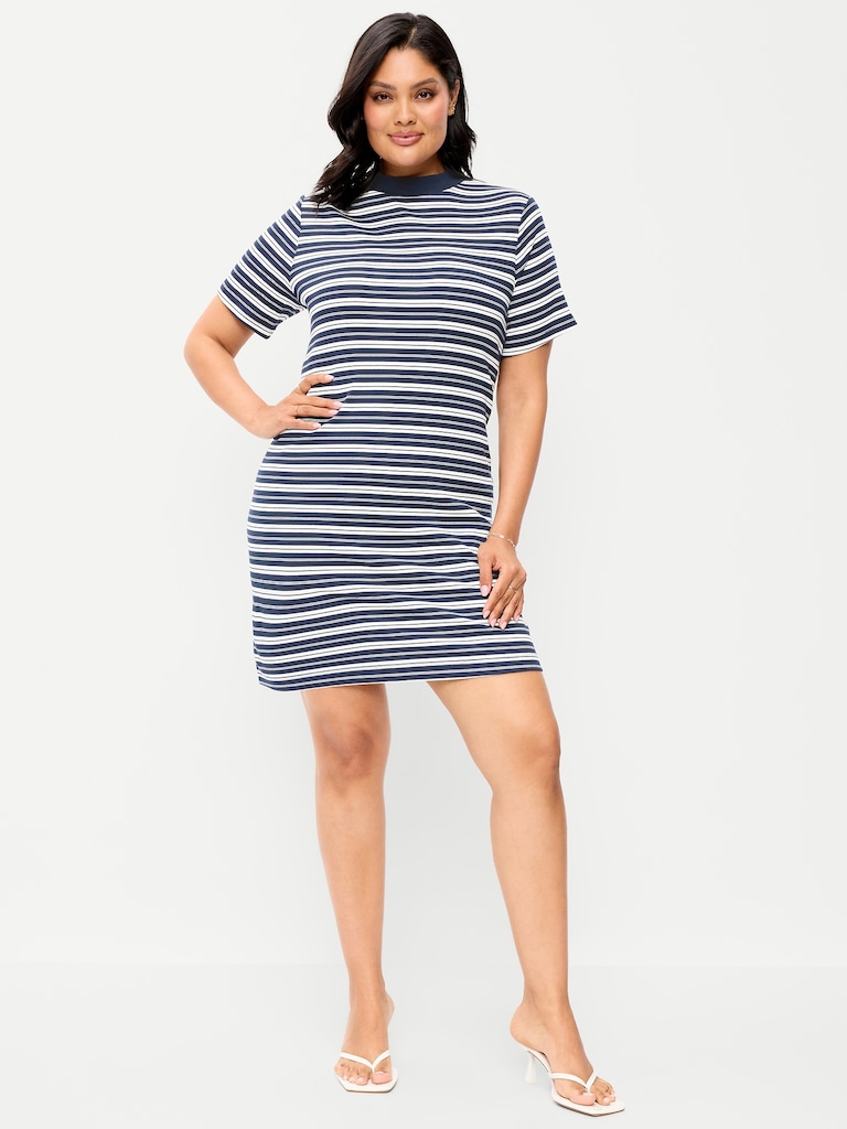 Snug Mock-Neck Bodycon Mini Dress