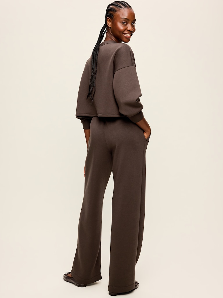 High-Waisted Bounce Fleece Wide-Leg Sweatpants