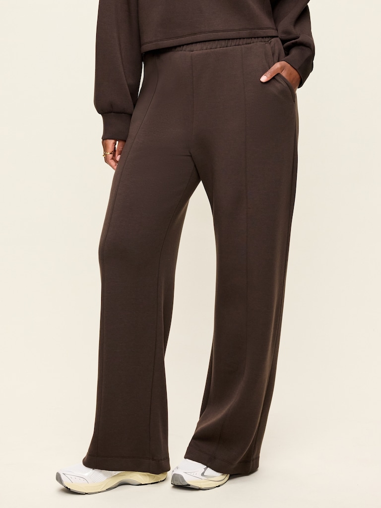 High-Waisted Bounce Fleece Wide-Leg Sweatpants