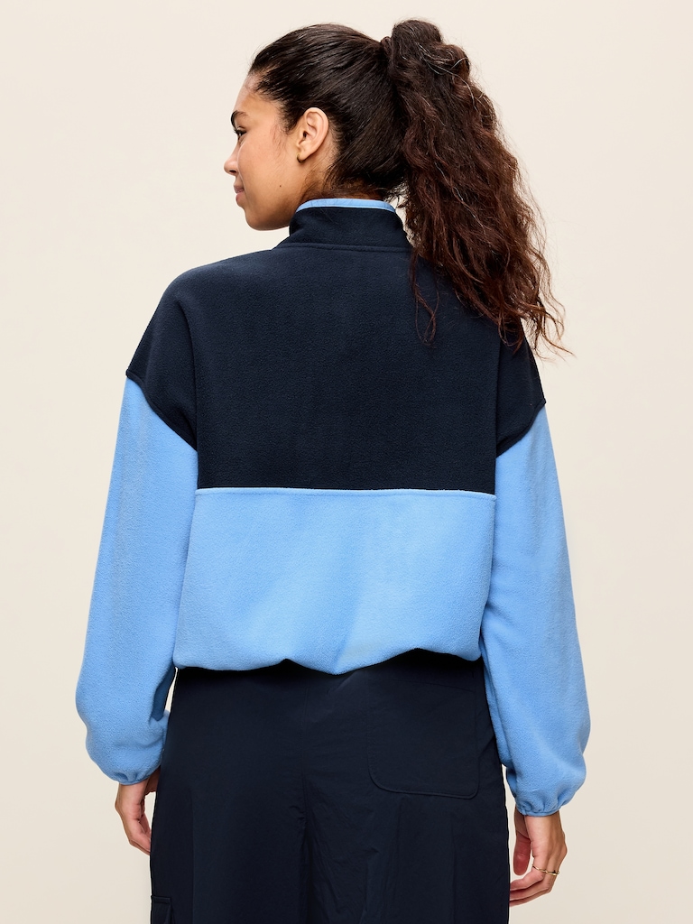 Oversized Half-Zip Cropped Fleece Sweatshirt