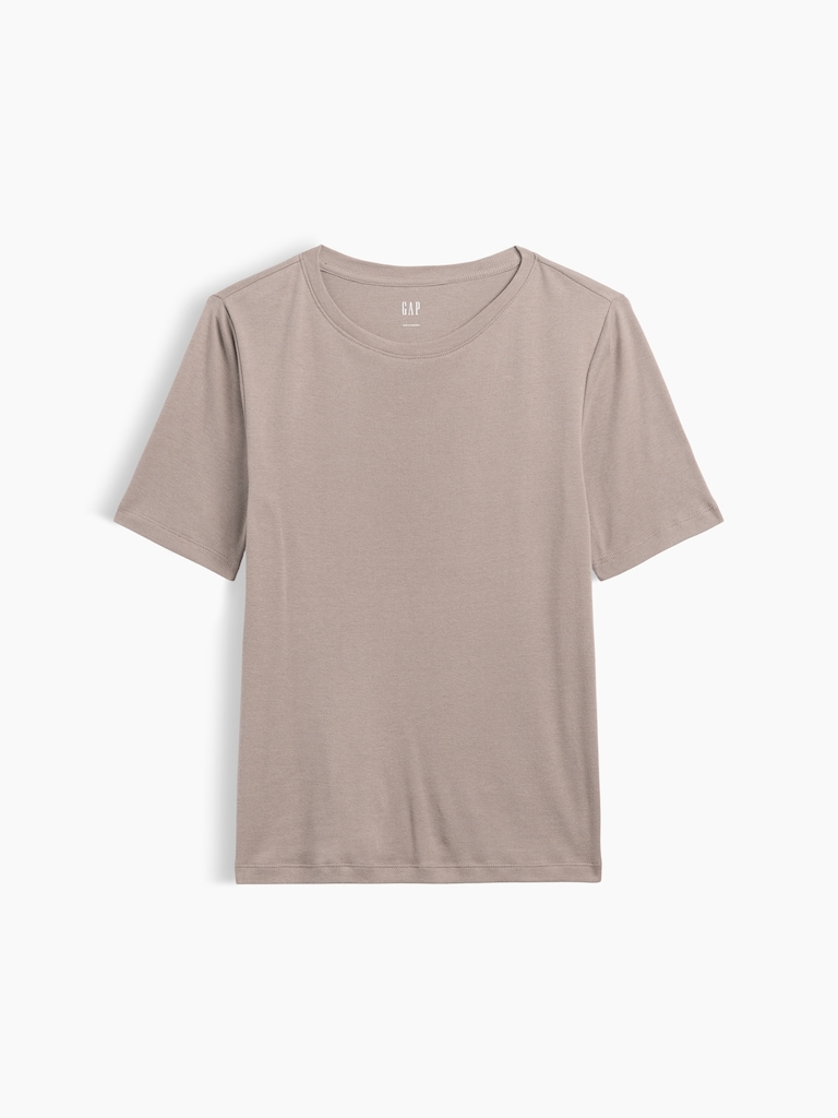 Modern Ribbed Crewneck T-Shirt