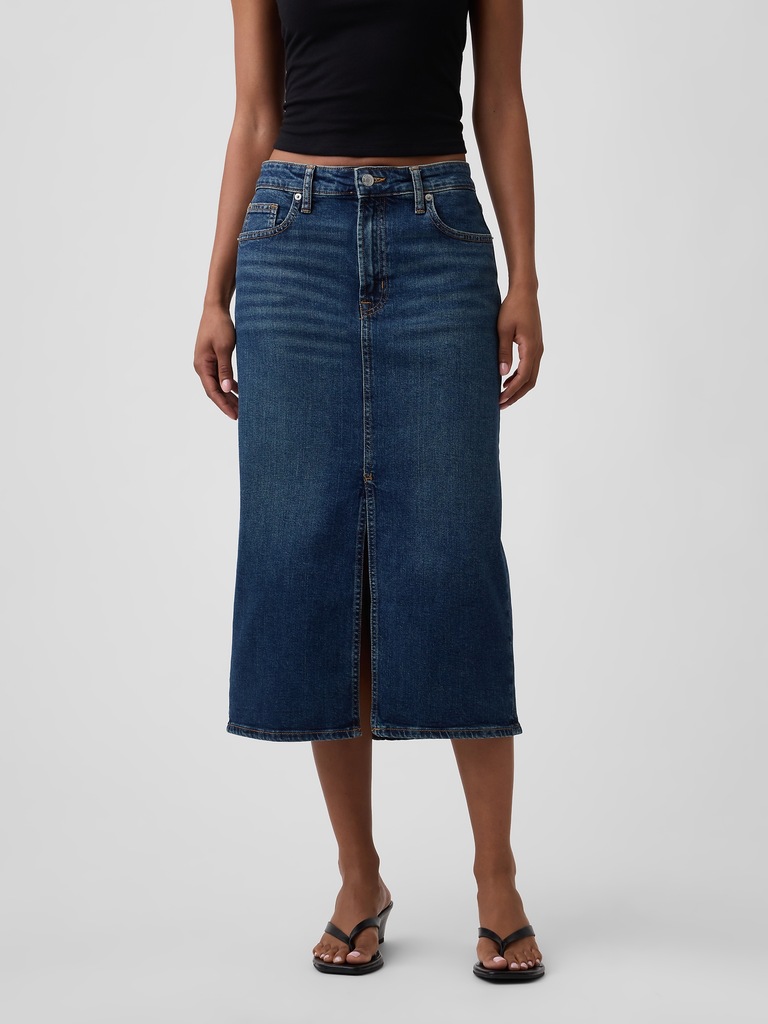 Denim Midi Skirt