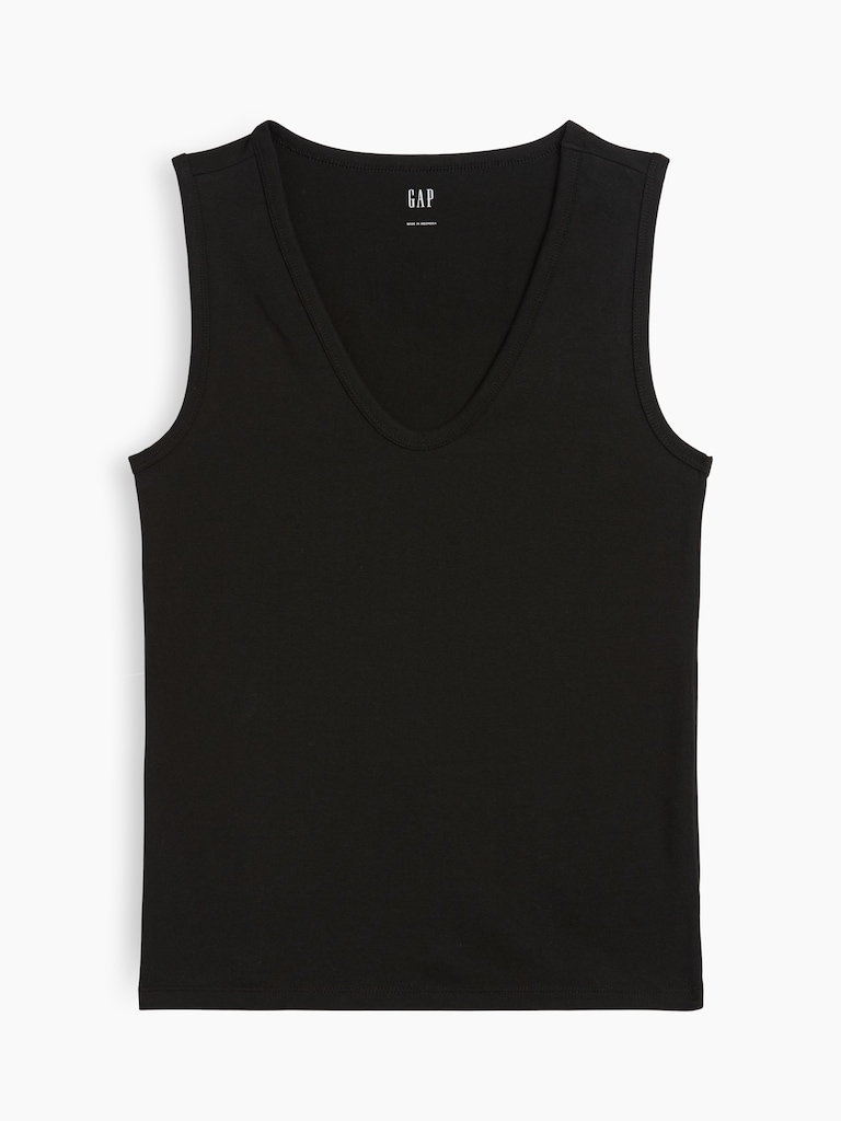 Ribbed V-Neck Tank Top