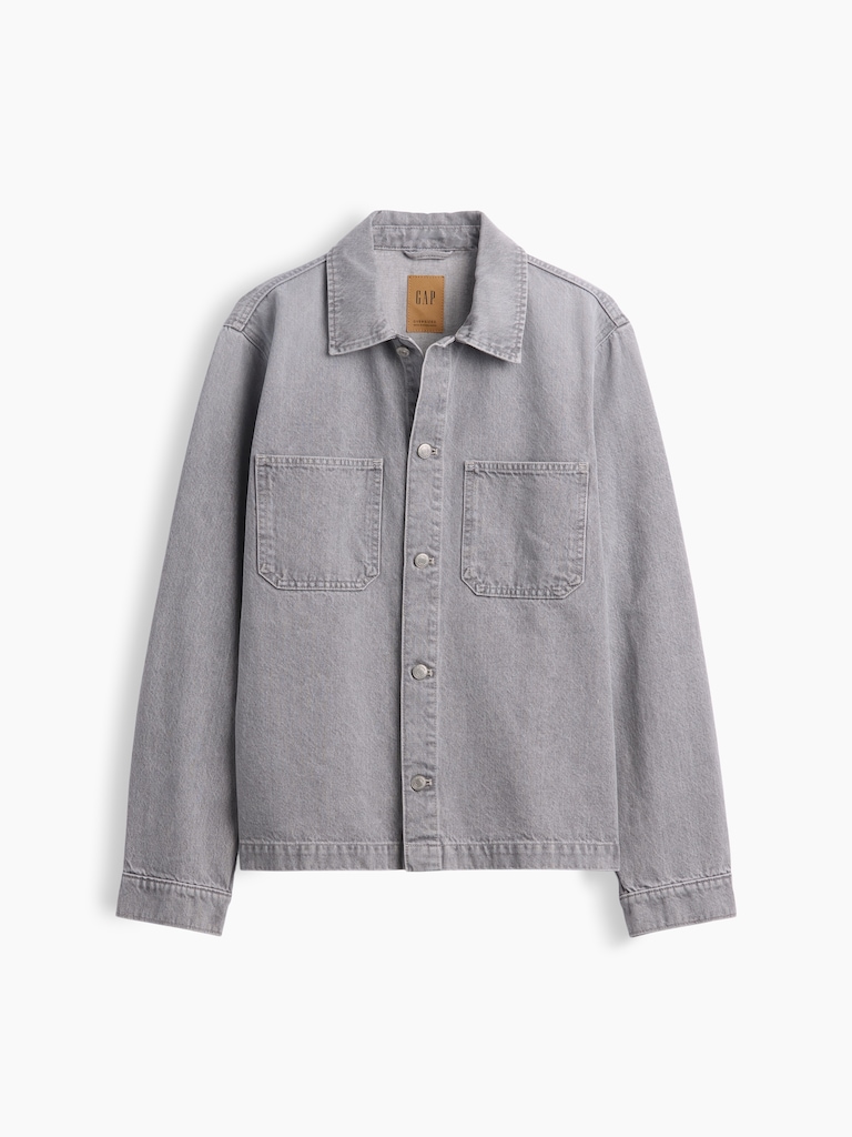 Denim Relaxed Utility Shirt Jacket