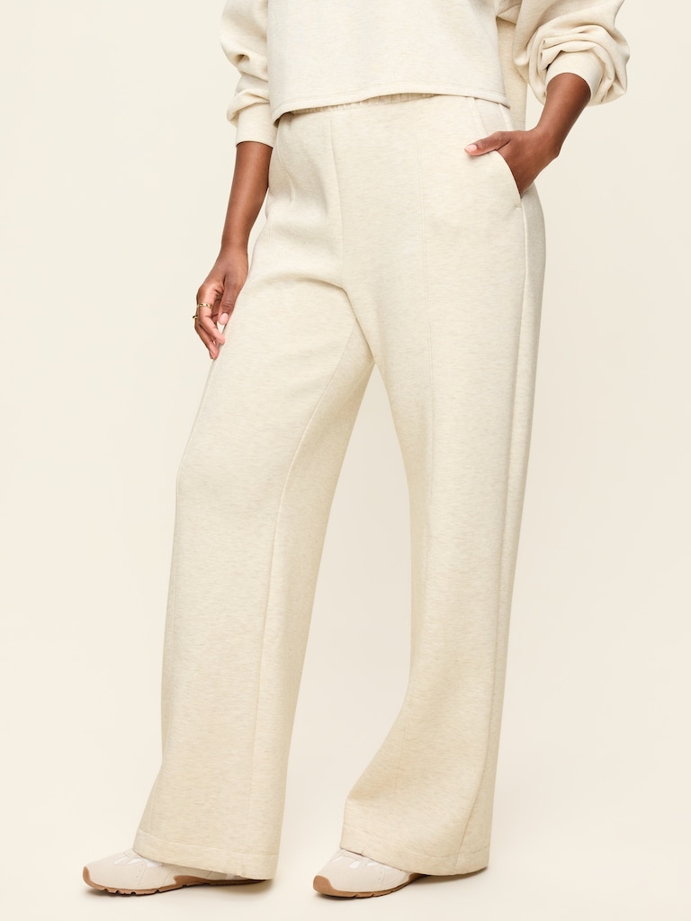 High-Waisted Bounce Fleece Wide-Leg Sweatpants