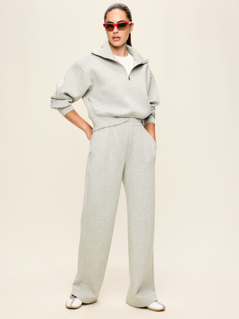 High-Waisted Bounce Fleece Wide-Leg Sweatpants