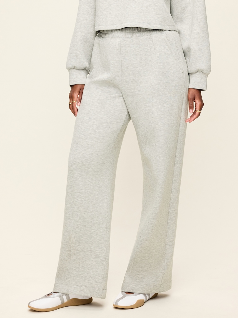 High-Waisted Bounce Fleece Wide-Leg Sweatpants