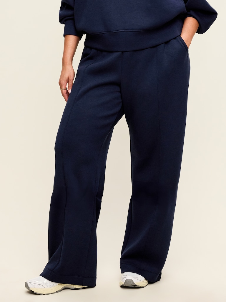 High-Waisted Bounce Fleece Wide-Leg Sweatpants