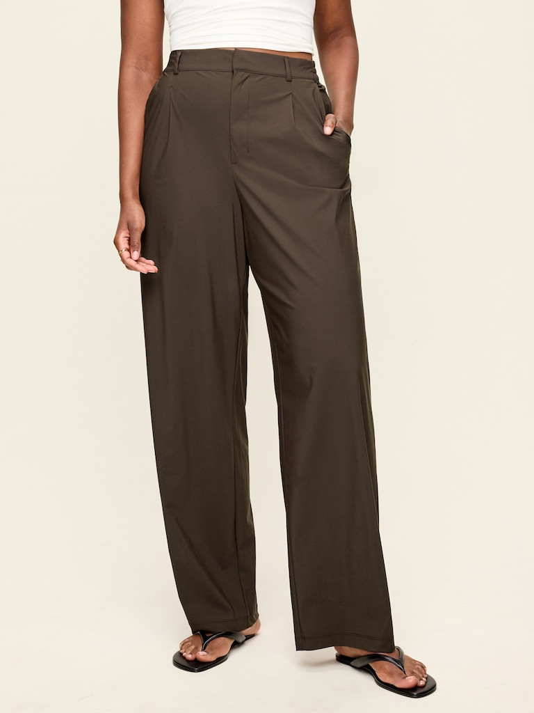 High-Waisted SleekTech Trouser Pants