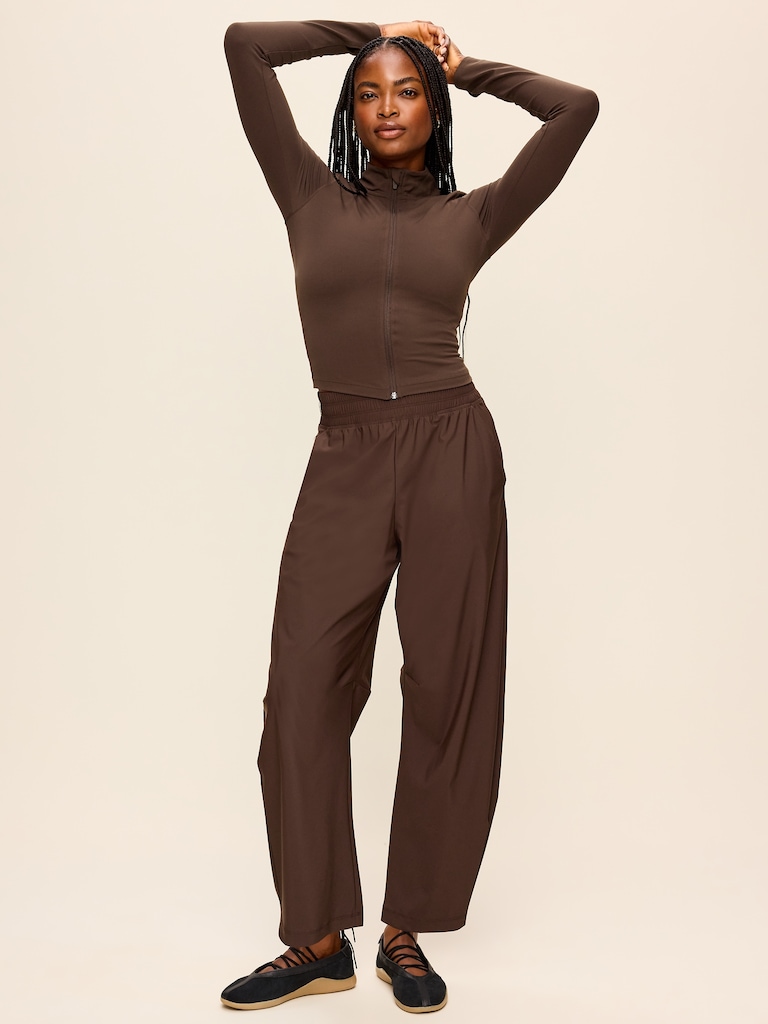 High-Waisted SleekTech Barrel Ankle Pants