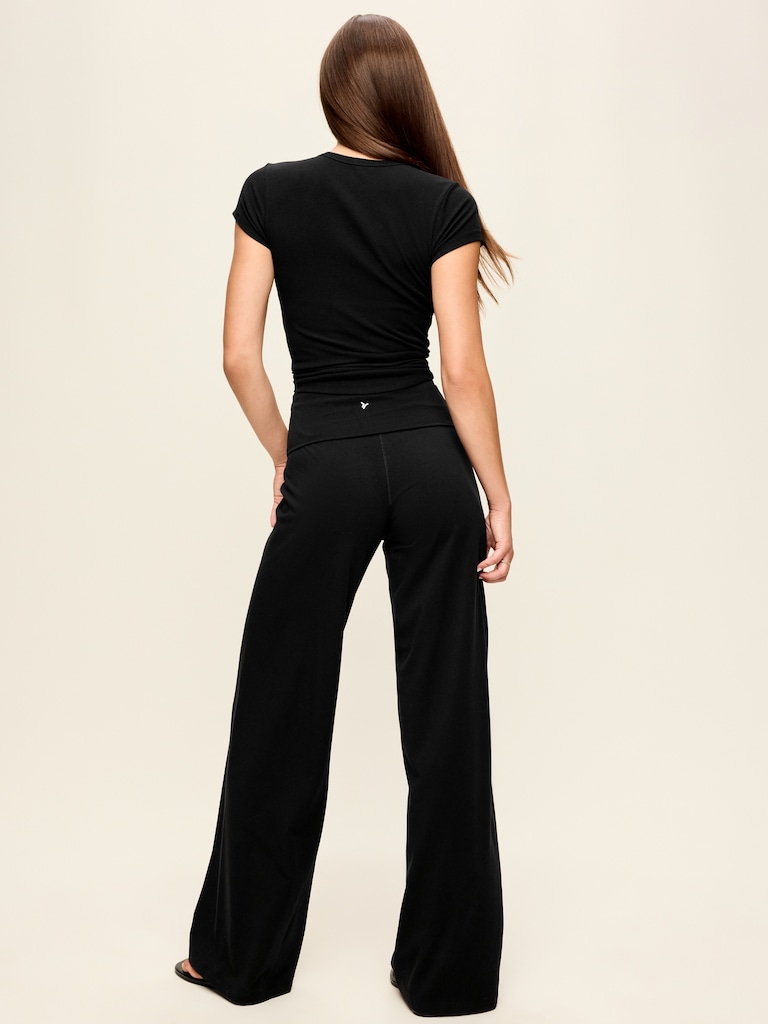 High-Waisted PowerChill Fold-Over Wide-Leg Pants