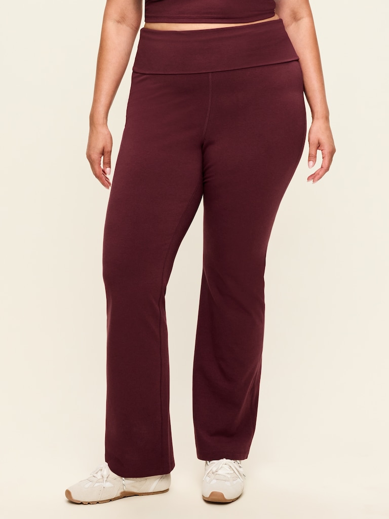 High-Waisted PowerChill Fold-Over Bootcut Leggings