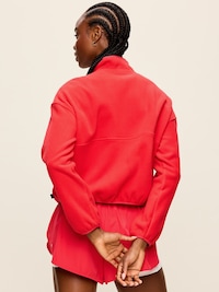Oversized Half-Zip Cropped Fleece Sweatshirt