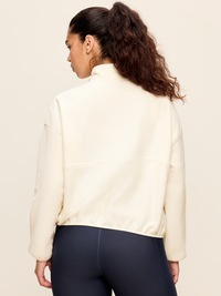 Oversized Half-Zip Cropped Fleece Sweatshirt