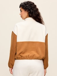 Oversized Half-Zip Cropped Fleece Sweatshirt
