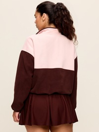 Oversized Half-Zip Cropped Fleece Sweatshirt