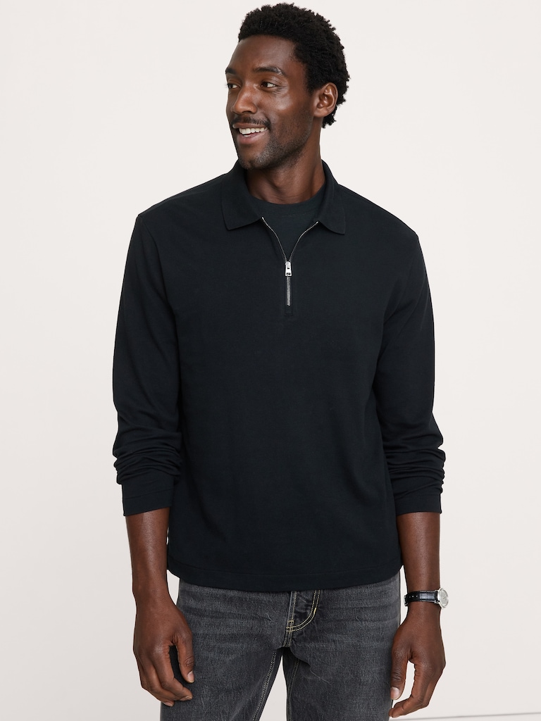 Luxury-Touch Quarter-Zip Polo