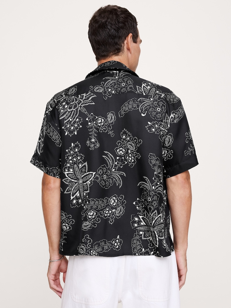Standard-Fit Silk Resort Shirt