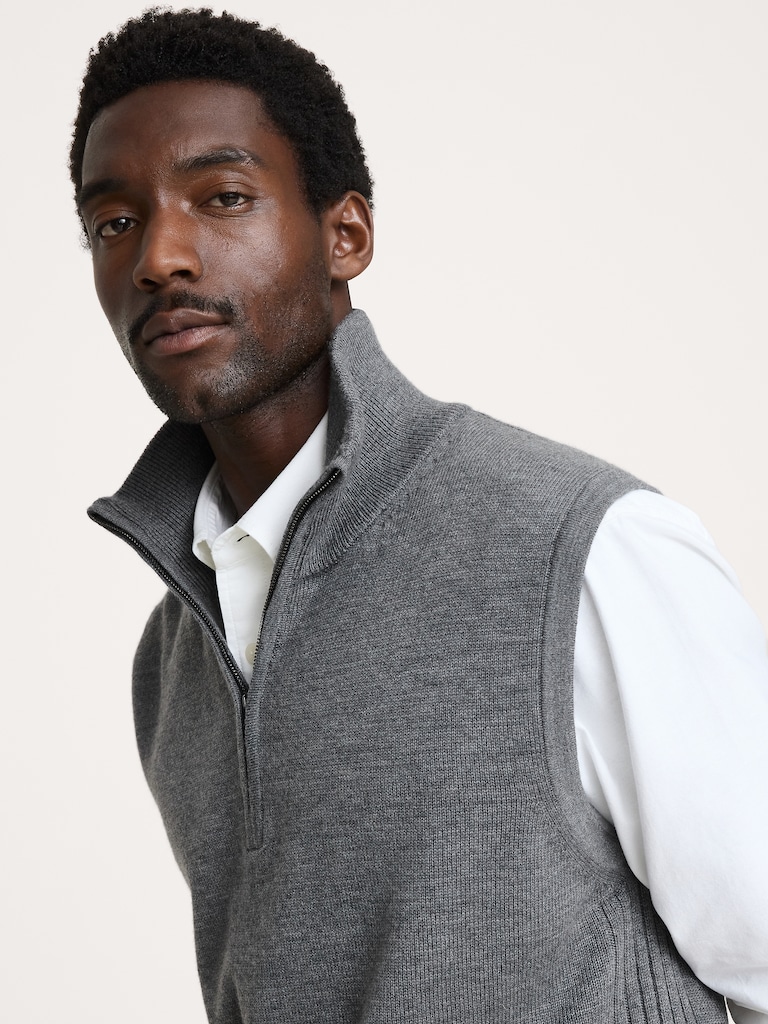 Merino Quarter-Zip Sweater Vest