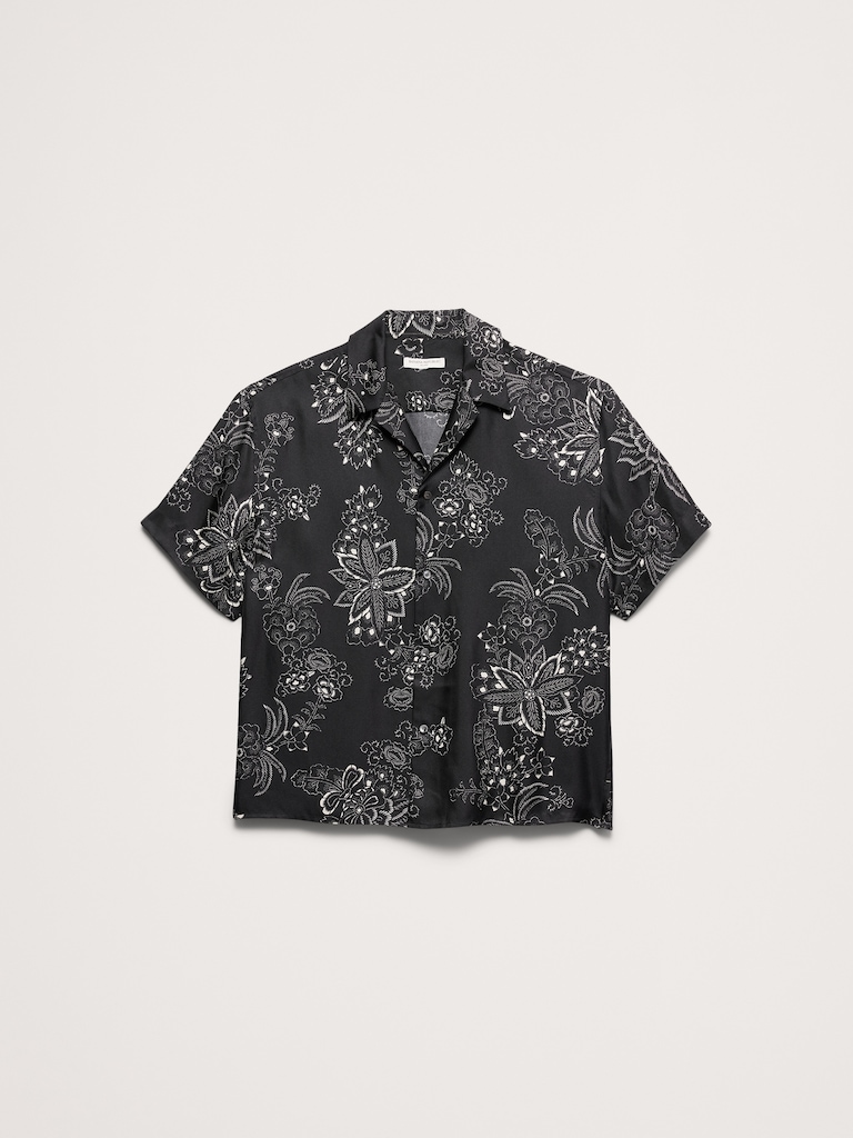 Standard-Fit Silk Resort Shirt