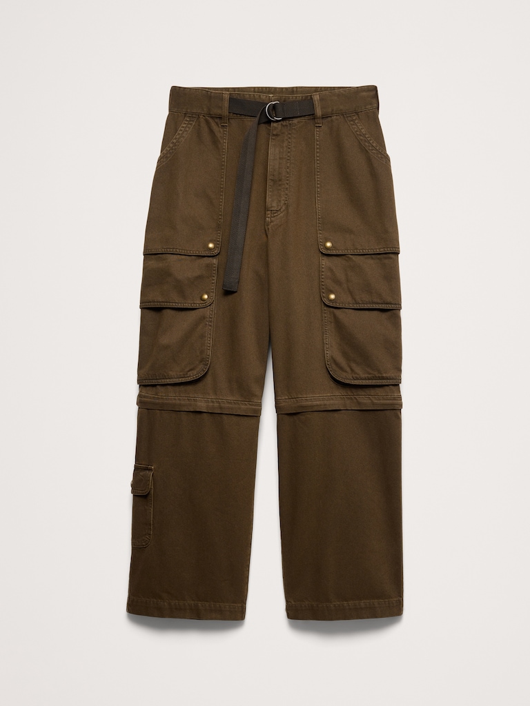 Cotton-Twill Cargo Convertible Pant