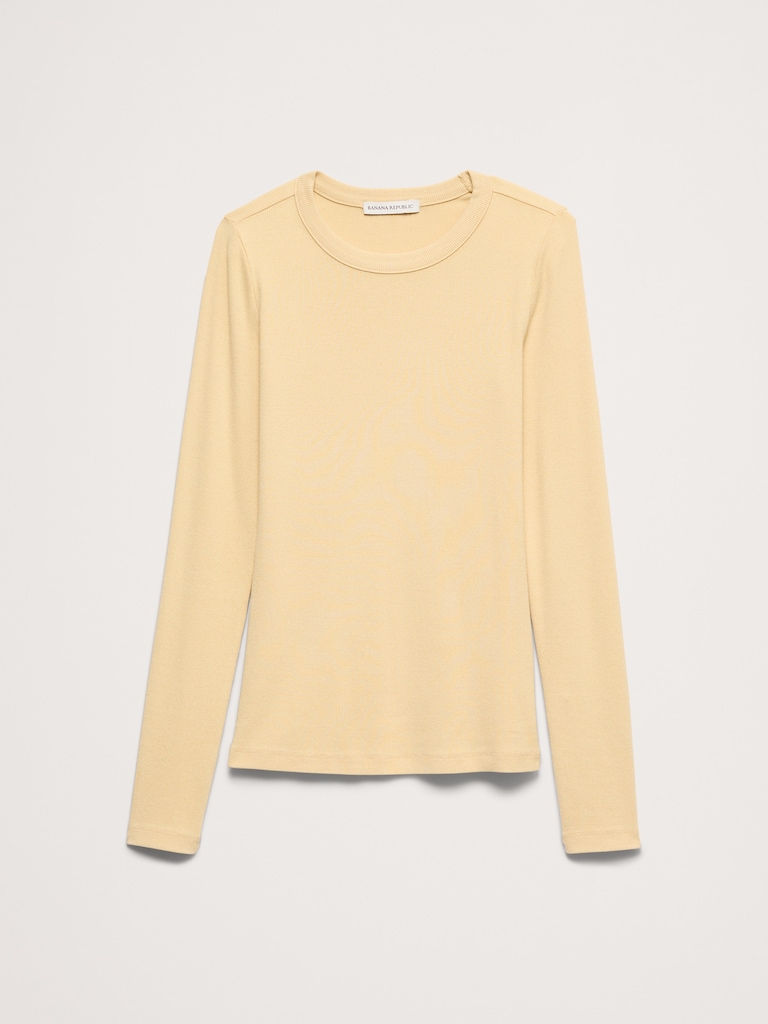 Ribbed Crew-Neck T-Shirt